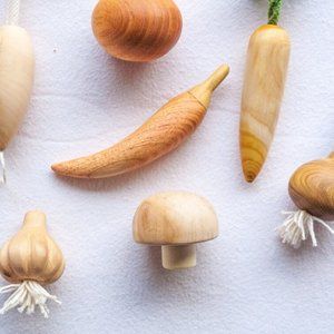 Wooden gift set, Wooden Veggie, Wood toy, Baby Wal